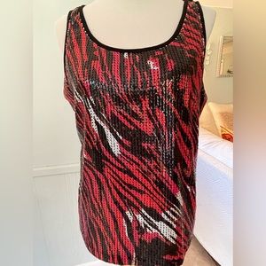 NWT Peter Nygard Sleeveless Sequin Top